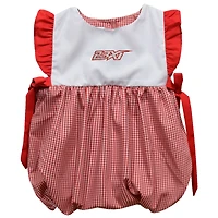 Girl's Infant Vive La Fete  Red 23XI Racing Gingham Bubble Dress