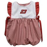 Girl's Infant Vive La Fete  Red Bubba Wallace Gingham Bubble Dress