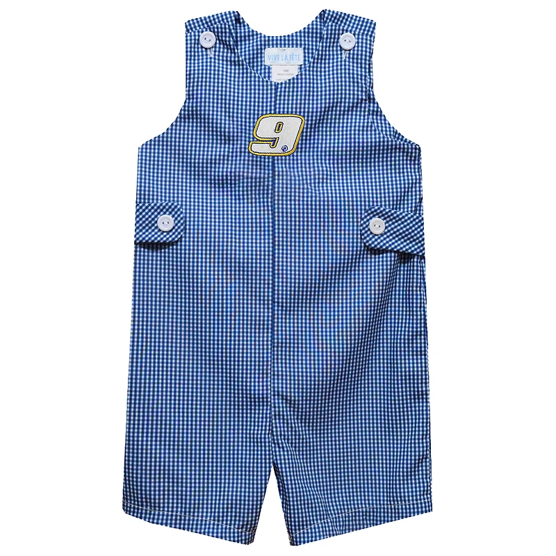 Infant Vive La Fete Blue Chase Elliott Gingham Jon Jon Bodysuit