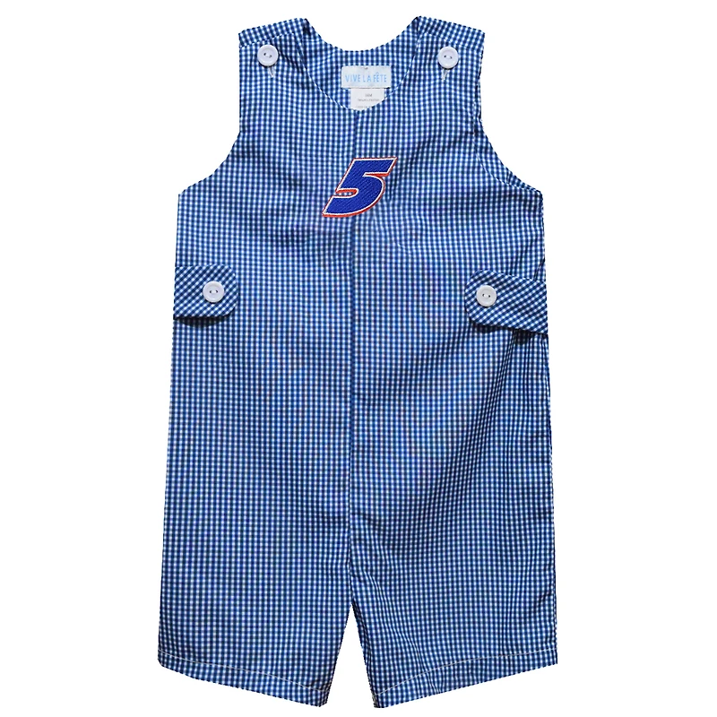 Infant Vive La Fete Blue Kyle Larson Gingham Jon Jon Bodysuit