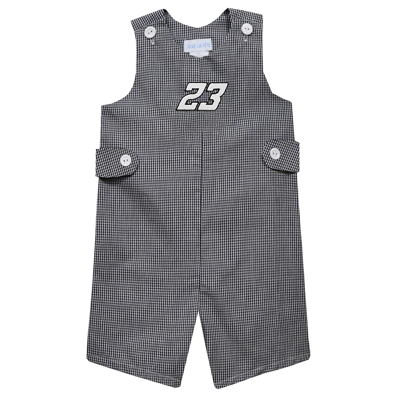 Infant Vive La Fete Black Bubba Wallace Gingham Jon Jon Bodysuit