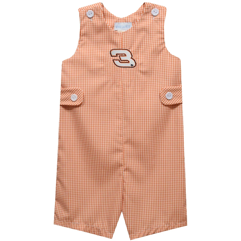 Toddler Vive La Fete Orange Austin Dillon Gingham Jon Jon Bodysuit