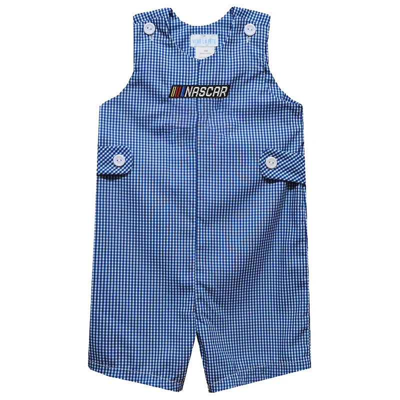 Toddler Vive La Fete Blue NASCAR Gingham Jon Jon Bodysuit