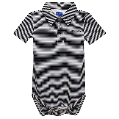 Infant Vive La Fete  Black NASCAR Merchandise Polo Pencil Stripe Bodysuit