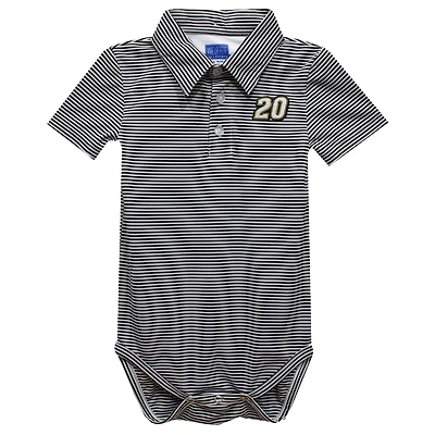 Infant Vive La Fete  Black Christopher Bell Polo Pencil Stripe Bodysuit