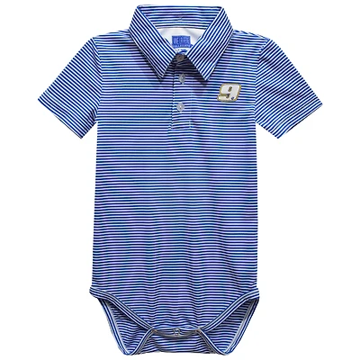 Infant Vive La Fete  Blue Chase Elliott Polo Pencil Stripe Bodysuit