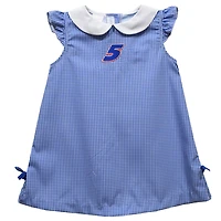 Girls Toddler Vive La Fete  Blue Kyle Larson Mini Check A-Line Dress