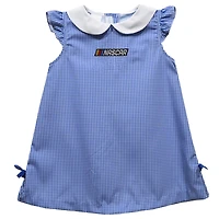 Girls Toddler Vive La Fete  Blue NASCAR Mini Check A-Line Dress