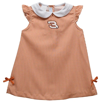 Girls Toddler Vive La Fete  Orange Austin Dillon Mini Check A-Line Dress