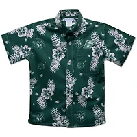 Youth Vive La Fete  Green Brad Keselowski Hawaiian Print Button-Down Shirt
