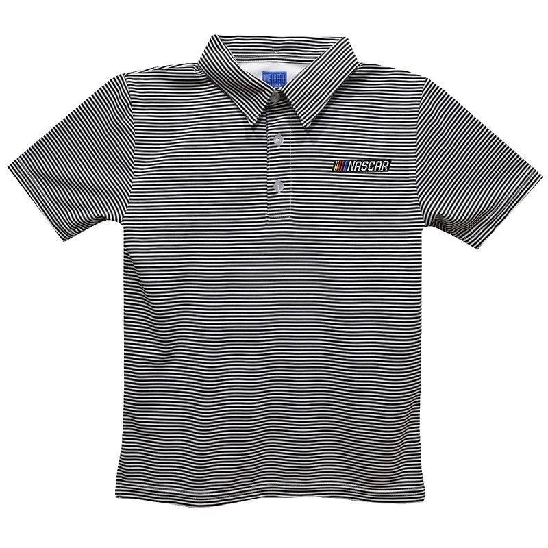 Toddler Vive La Fete  Black NASCAR Stripe Polo