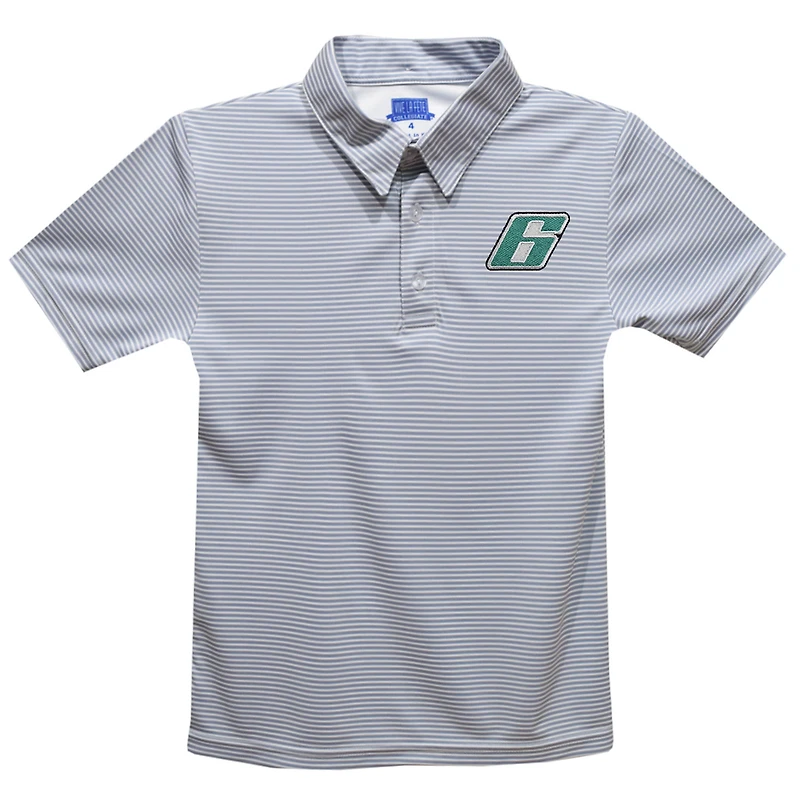 Youth Vive La Fete  Gray Brad Keselowski Stripe Polo