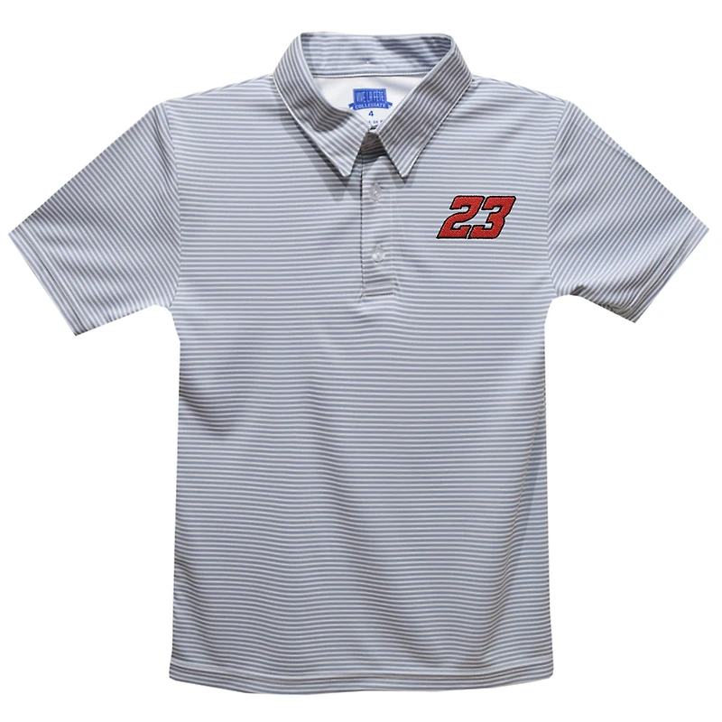 Youth Vive La Fete  Gray Bubba Wallace Stripe Polo
