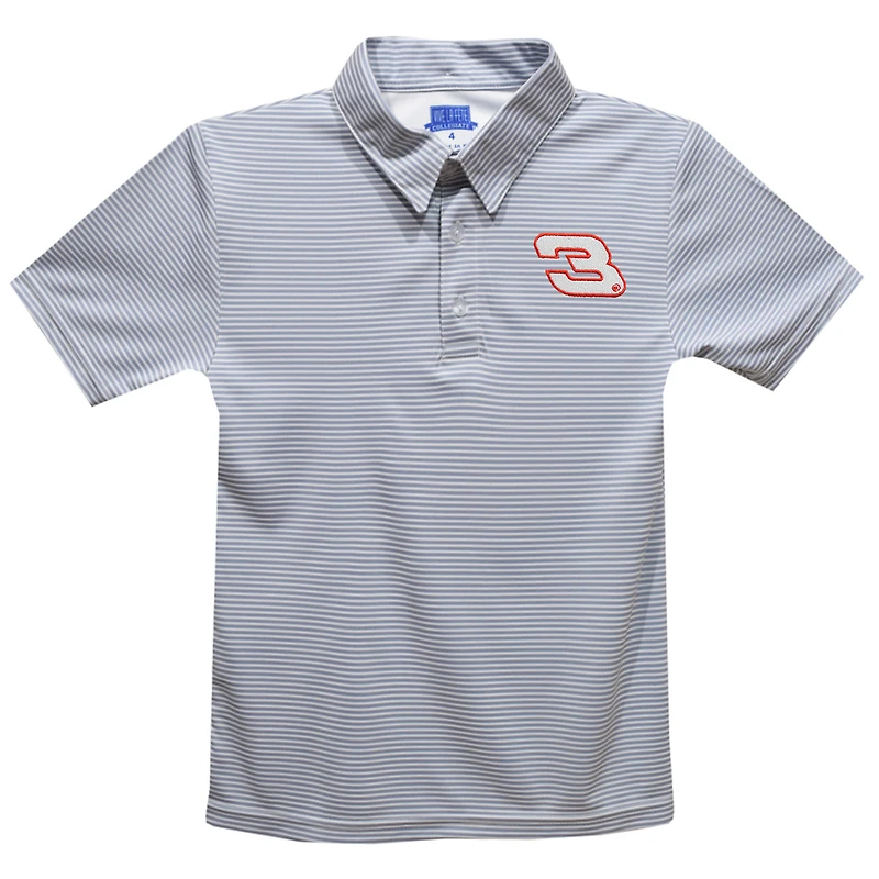 Youth Vive La Fete  Gray Dale Earnhardt Stripe Polo