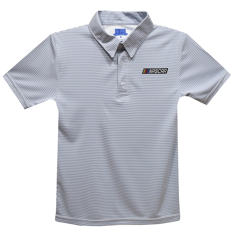 Youth Vive La Fete  Gray NASCAR Merchandise Stripe Polo