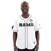 Men's Starter  White Los Angeles Rams Relay Full-Button Baseball Jersey