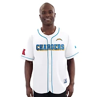 Men's Starter  White Los Angeles Chargers Relay Full-Button Baseball Jersey