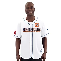 Men's Starter White Denver Broncos Relay Vintage Full-Button Baseball Jersey