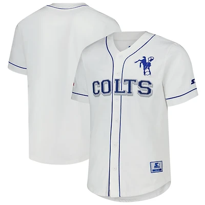 Men's Starter  White Indianapolis Colts Relay Vintage Full-Button Baseball Jersey
