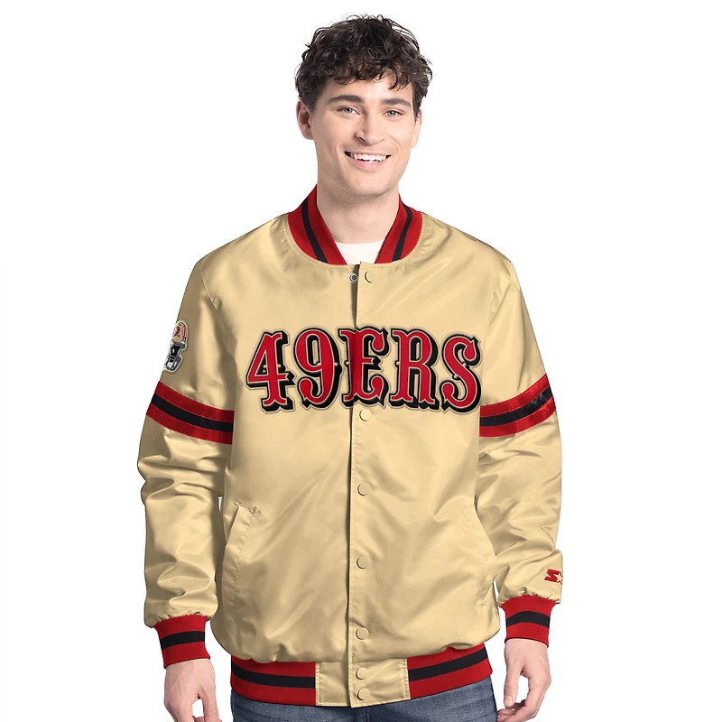Men's Starter Gold San Francisco 49ers Scout Full-Snap Varsity Jacket