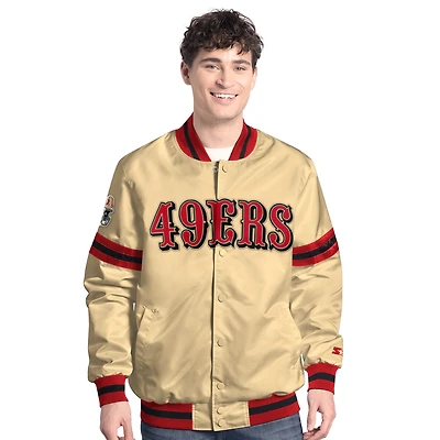 Men's Starter  Gold San Francisco 49ers Scout Full-Snap Varsity Jacket