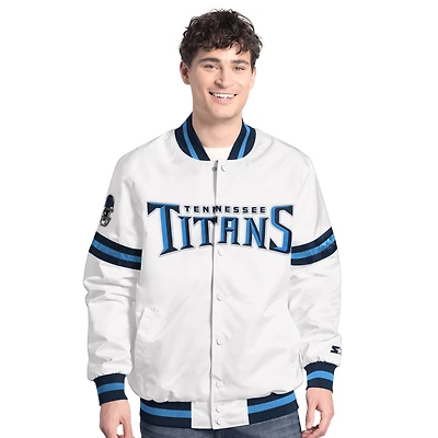 Men's Starter  White Tennessee Titans Scout Full-Snap Varsity Jacket