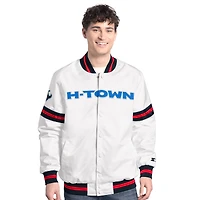 Men's Starter  White Houston Texans Scout Full-Snap Varsity Jacket