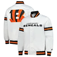 Men's Starter  White Cincinnati Bengals Scout Full-Snap Varsity Jacket