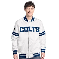 Men's Starter  White Indianapolis Colts Scout Full-Snap Varsity Jacket