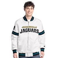 Men's Starter  White Jacksonville Jaguars Scout Full-Snap Varsity Jacket