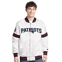 Men's Starter  White New England Patriots Scout Full-Snap Varsity Jacket