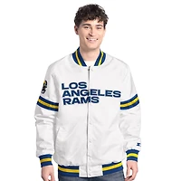 Men's Starter  White Los Angeles Rams Scout Full-Snap Varsity Jacket