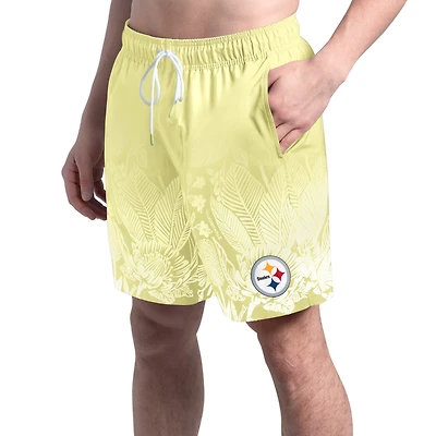 Men's Margaritaville  Yellow Pittsburgh Steelers Lagoon Fiesta Swim Shorts