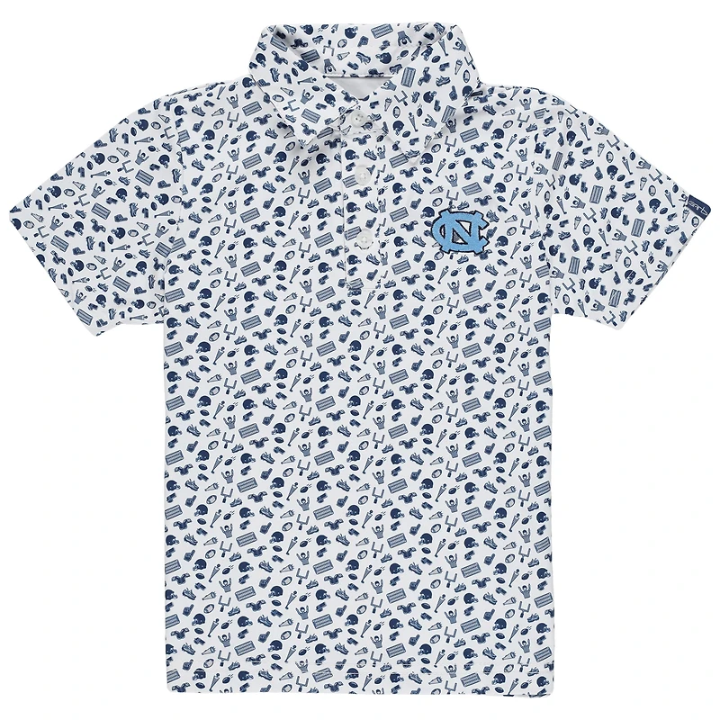 Toddler Garb Navy North Carolina Tar Heels Tom Allover Print Performance Polo