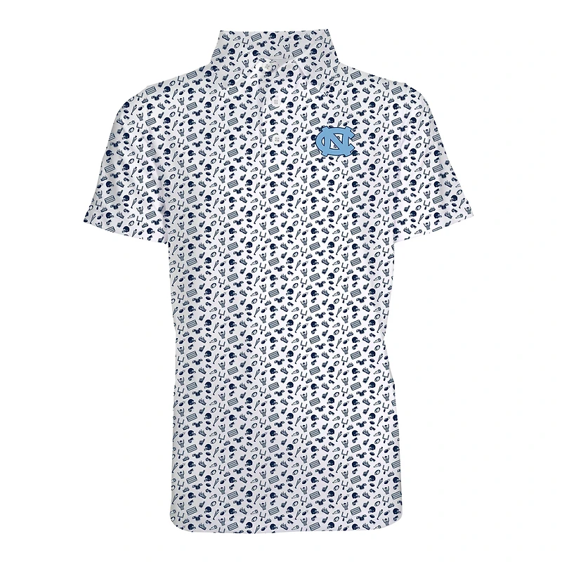 Toddler Garb Navy North Carolina Tar Heels Tom Allover Print Performance Polo