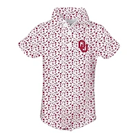 Infant Garb Crimson/ Oklahoma Sooners Tom Allover Print Performance Polo Bodysuit