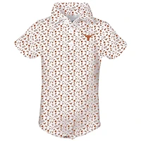 Infant Garb Orange/ Texas Longhorns Tom Allover Print Performance Polo Bodysuit
