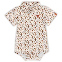 Infant Garb Burnt Orange Texas Longhorns Tom Allover Print Performance Polo Bodysuit