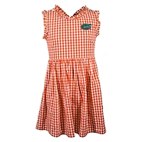 Girl's Toddler Garb Orange Florida Gators Sleeveless Alora Gingham Dress