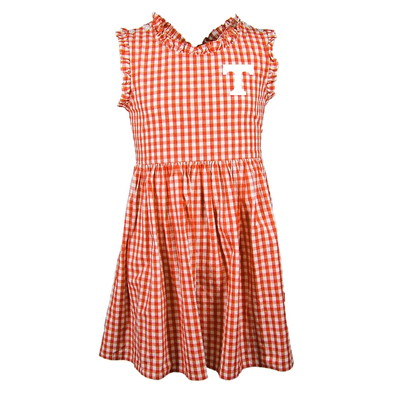 Girl's Toddler Garb Tennessee Orange Volunteers Sleeveless Alora Gingham Dress