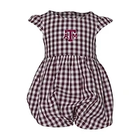 Girl's Infant Garb Maroon Texas A&M Aggies Cara Gingham Ruffled Bodysuit