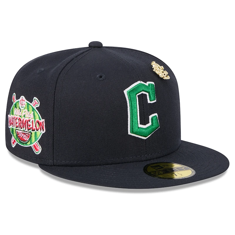 Men's New Era  Navy Cleveland Guardians 2025 Big League Chew 59FIFTY Fitted Hat