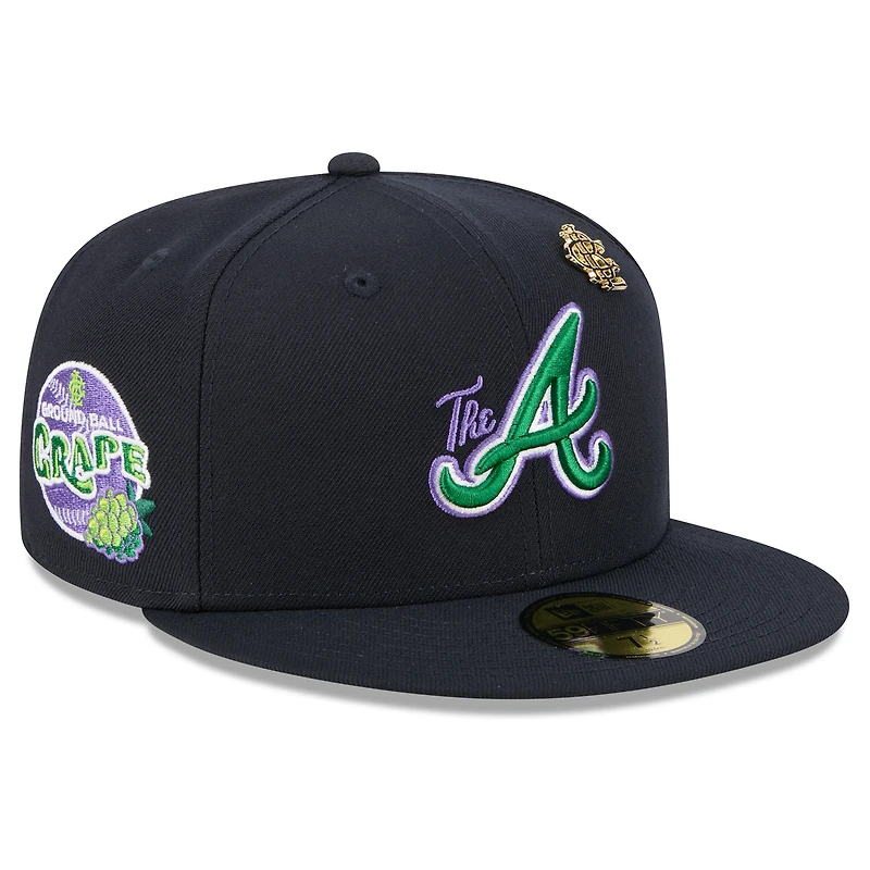 Men's New Era  Navy Atlanta Braves 2025 Big League Chew 59FIFTY Fitted Hat