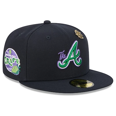 Men's New Era  Navy Atlanta Braves 2025 Big League Chew 59FIFTY Fitted Hat