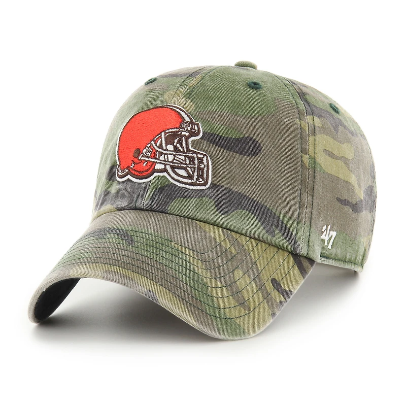Men's '47 Camo Cleveland Browns Woodland Clean Up Adjustable Hat