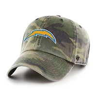 Men's '47 Camo Los Angeles Chargers Woodland Clean Up Adjustable Hat