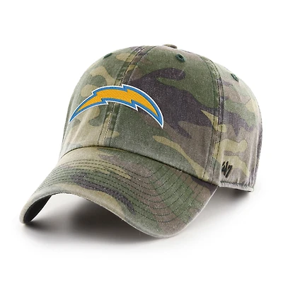 Men's '47 Camo Los Angeles Chargers Woodland Clean Up Adjustable Hat