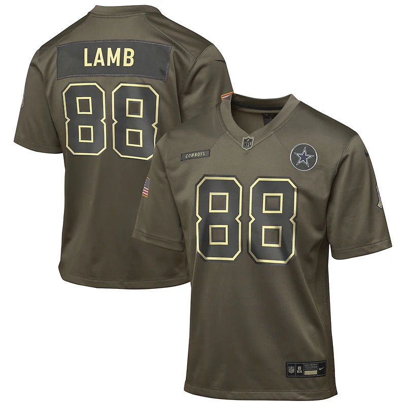 Youth Nike CeeDee Lamb Olive Dallas Cowboys 2025 Salute to Service Game Jersey