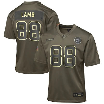 Youth Nike CeeDee Lamb Olive Dallas Cowboys 2025 Salute to Service Game Jersey