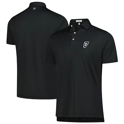 Men's Peter Millar Black WM Phoenix Open Solid Performance Jersey Polo
